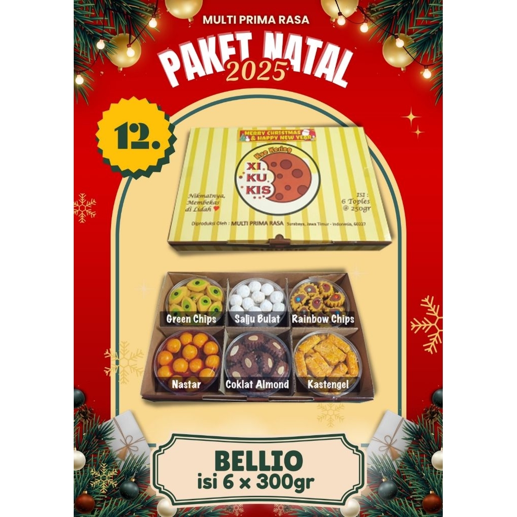

Paket XIKUKIS Cookies Natal isi 6 kue kering Multi Prima Rasa