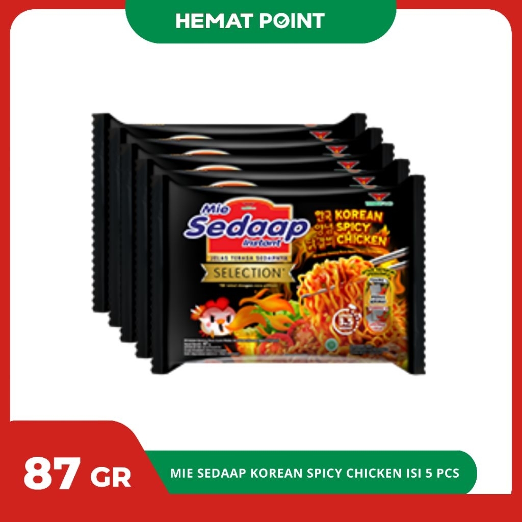 

Mie Instan Sedaap Selection Korean Spicy Chicken Isi 5 PCS - Paket Hemat Mie Sedaap Instan 87 Gr
