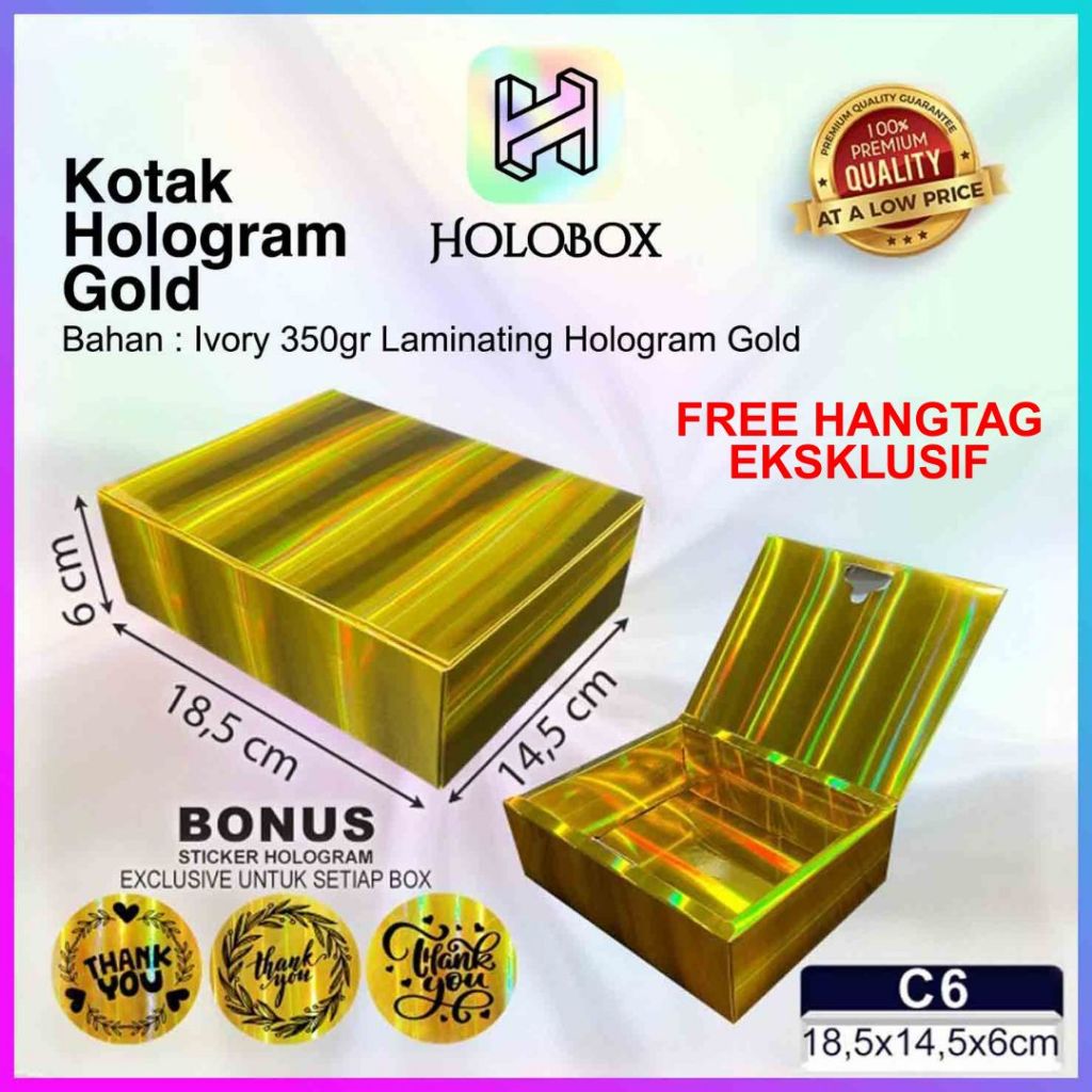 

Kotak Souvenir / Hadiah / Kado / Hologram / Packaging / Box / Dus / C6