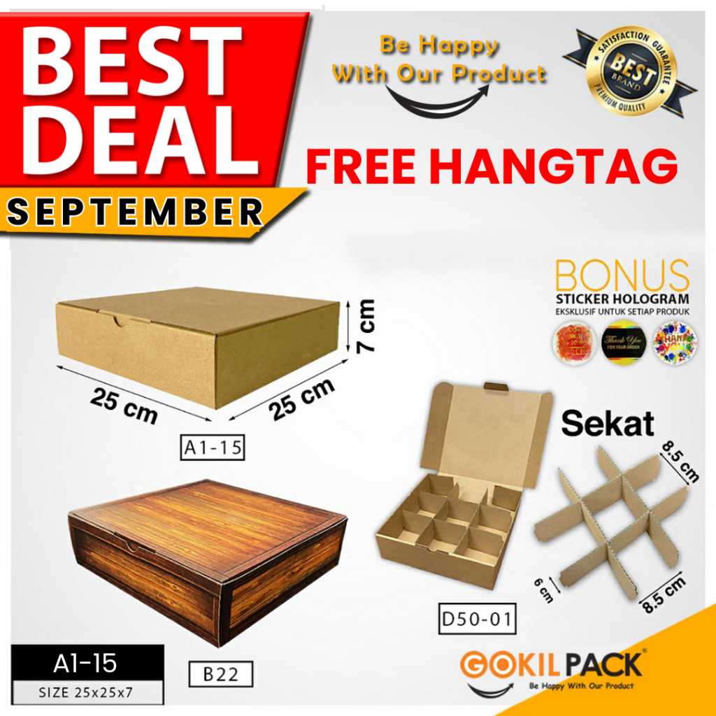 

Kotak Kue | Dus Kue | Kotak Serbaguna | Kraft | Murah 25x25x7 Box Packaging Polos | A1-15
