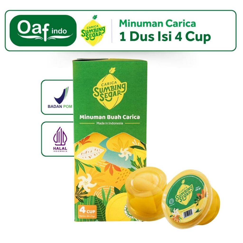 

Sumbing Segar Manisan Buah Carica Khas Dieng Wonosobo 1 Dus isi 4 Cup