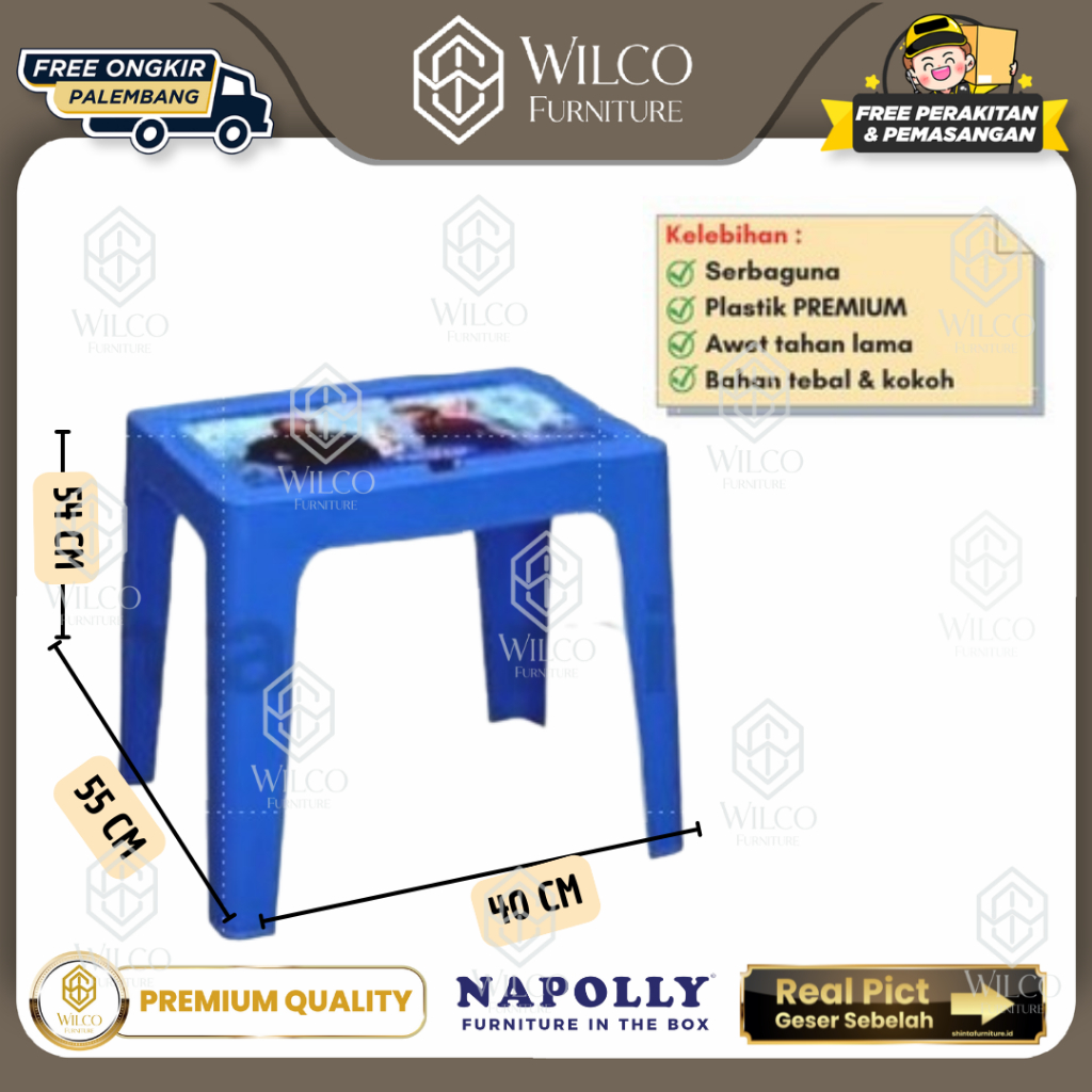 Meja Belajar Anak Karakter/ Meja Plastik Napolly/ Laptop Table Frozen