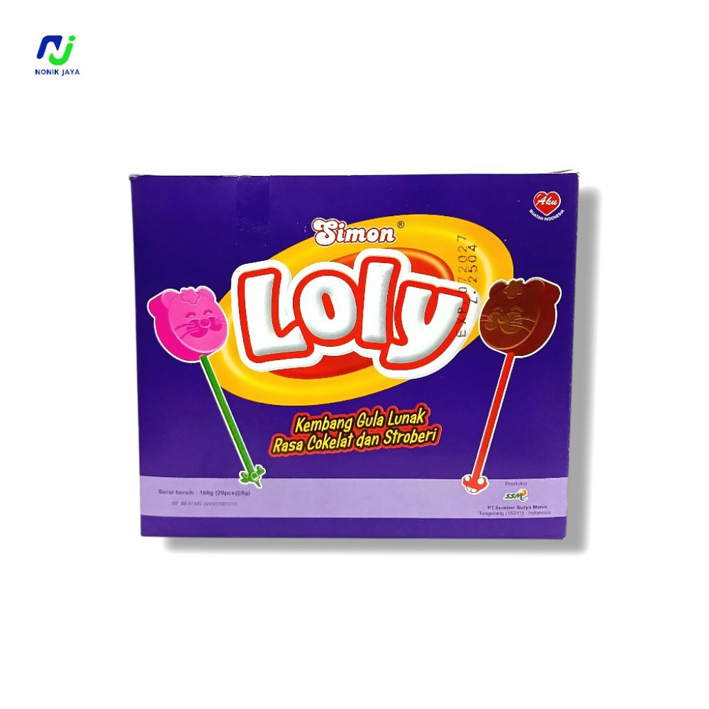 

Simon Loly Kembang Gula Lunak Rasa Cokelat&Stroberi Paket 2 Box Isi 40 Pcs@8gr
