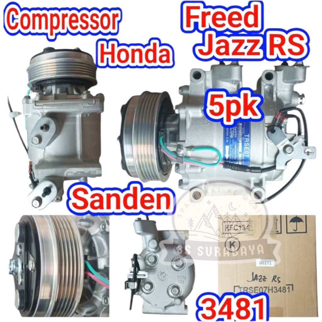 Kompresor Jazz Rs 2008-2012 Freed New city Honda Ac mobil Compressor (Baru/New)