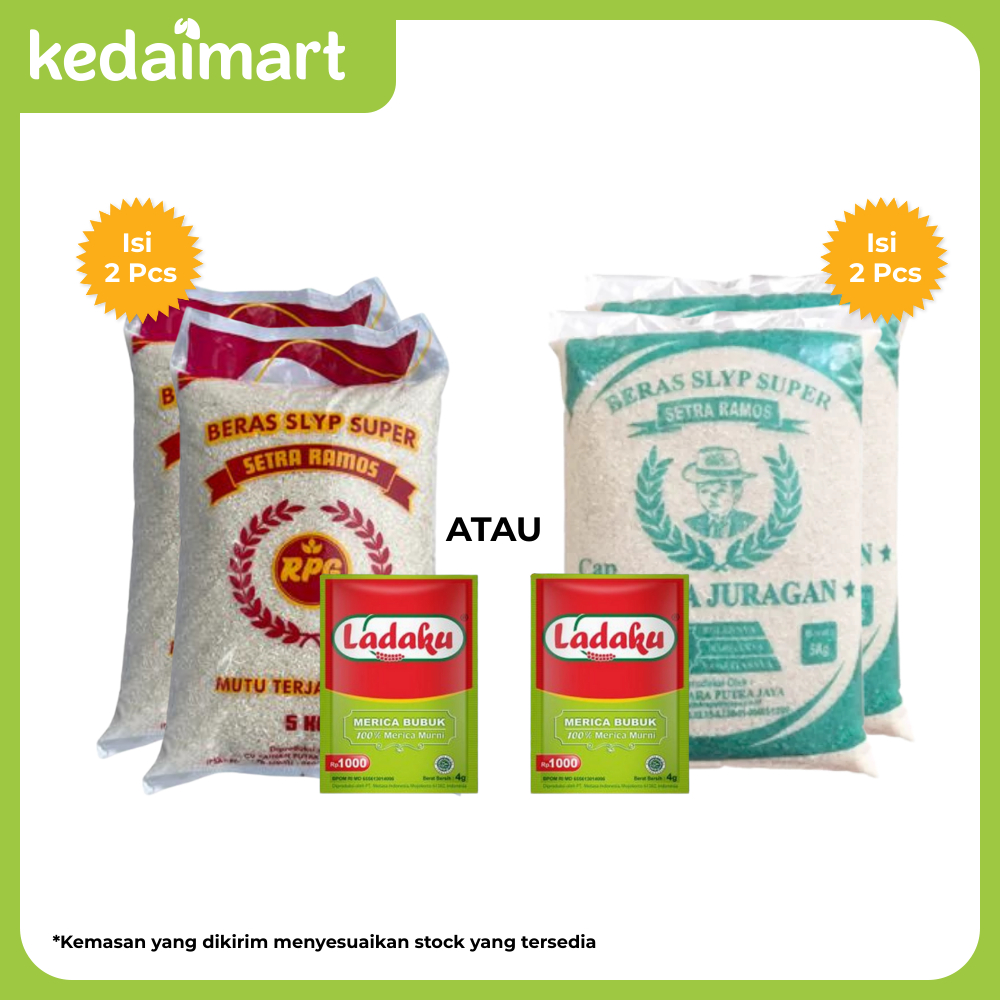 

Beras Ramos 5 Kg X 2 Pcs + Ladaku Merica Bubuk Pcs