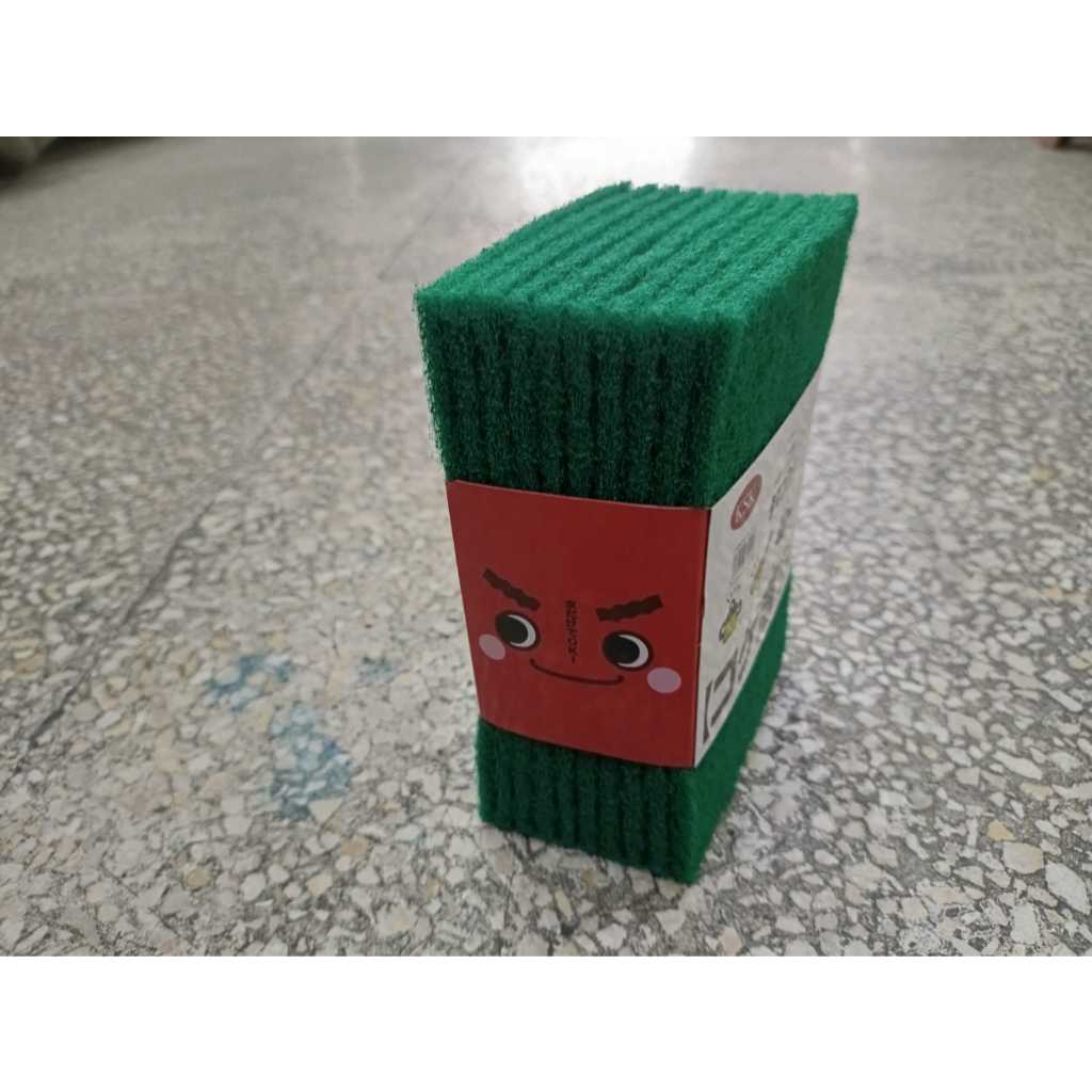 Sabut Hijau Cuci Piring / Sabut Tapas Hijau Kotak / Sabut Spons Cuci Piring Panci Serbaguna