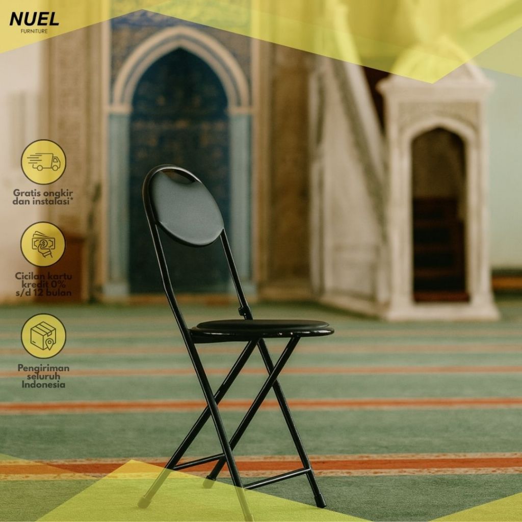 NUEL Bangku Lipat Sholat/Kursi Sholat Lansia/Kursi Lipat Portable