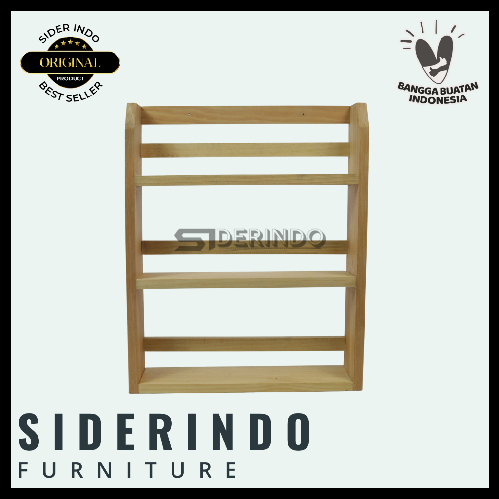 Tempat Bumbu Kayu 3 Susun Rak Bumbu Masak Dapur Kayu Pinus Aesthetic