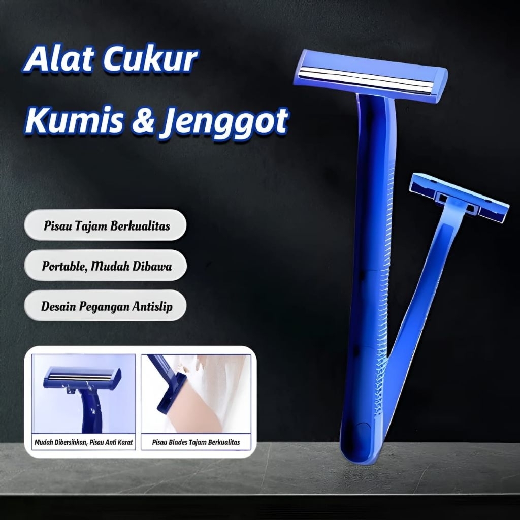 Alat Cukur Jenggot/ Cukuran Jenggot Shaving Tools/Kerikan 2 Mata Pisau•IndoStar •