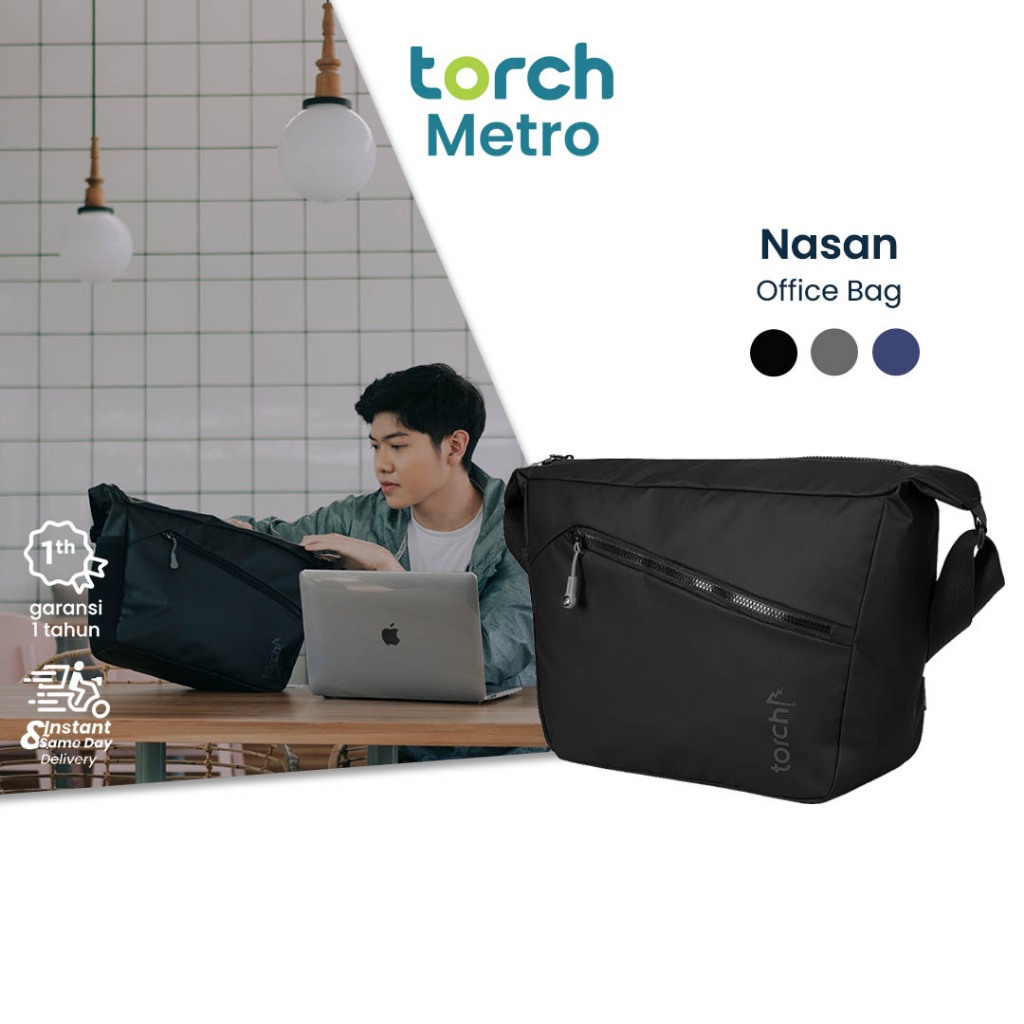 TORCH Nasan Tas Selempang Laptop Kerja Sekolah Bahu Pria Wanita Unisex Ringan Anti Air