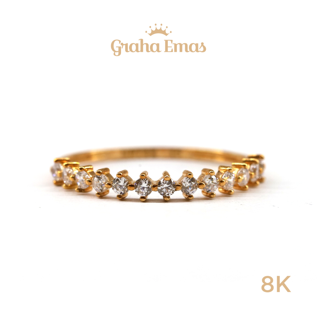 Graha Emas Cincin Emas Kuning Listring 8K - Yellow Gold Ring Listring Model 8ct [ 013T ]