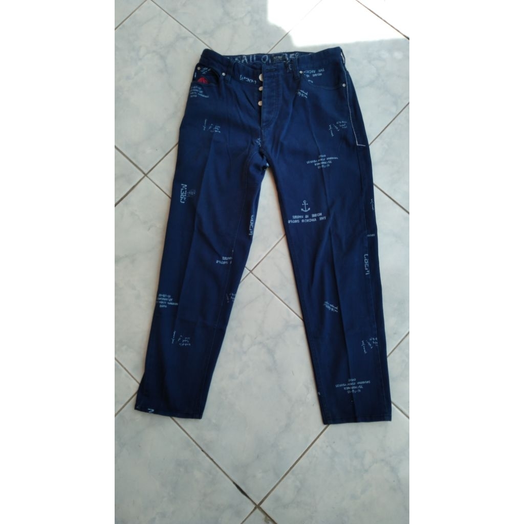 armani jeans denim sailor blue navy pants man