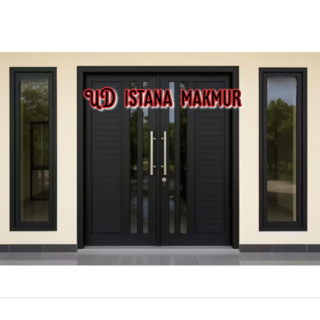 set kusen+ pintu + jendela alumunium lengkap tinggal pasang pintu T210 L130 jendela T190 L50 bisa re