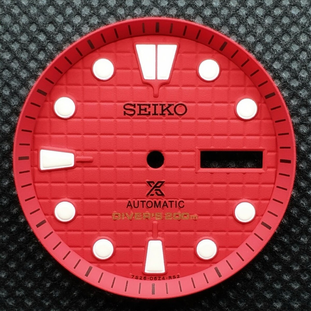seiko waffle dial day date merah plat diver 7002 6309 skx srpd padi prospex 28.5 mmh