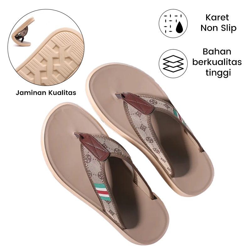 Sandal Jepit Pria Sandal Kulit Pria Slop On Sandal Pantai Pria Baru Size 36-45