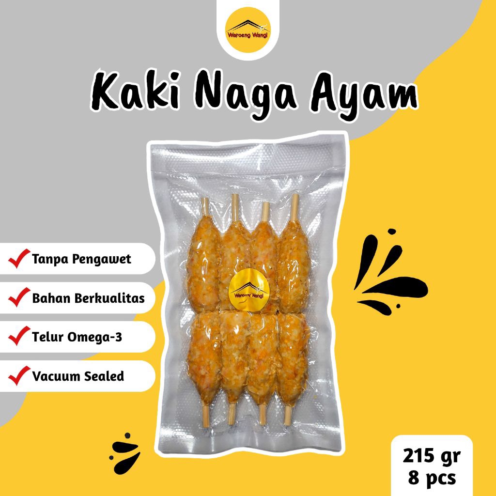 

Kaki Naga Ayam (8pcs/205gr) Homemade Dengan Telur Omega 3 Tanpa Pengawet Kemasan Vacuum Sealed