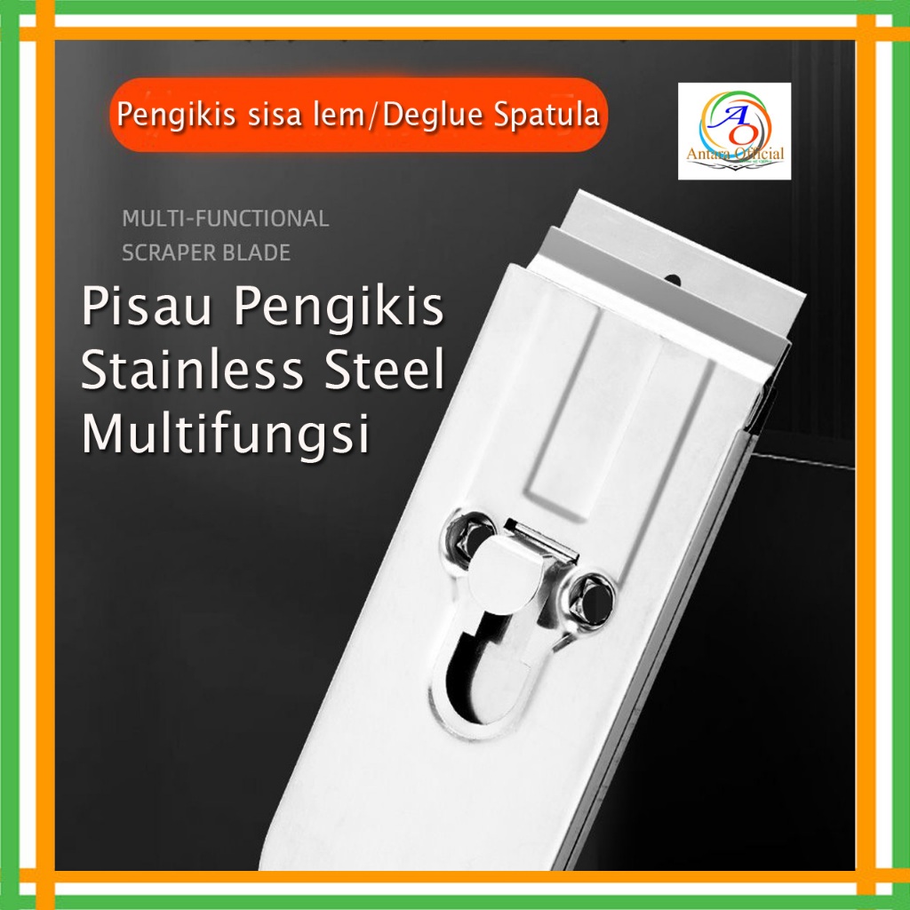 

Sekop Penghapus Lem baja Tahan Karat Scraper Pisau Cutter Serbaguna Deglue Spatula