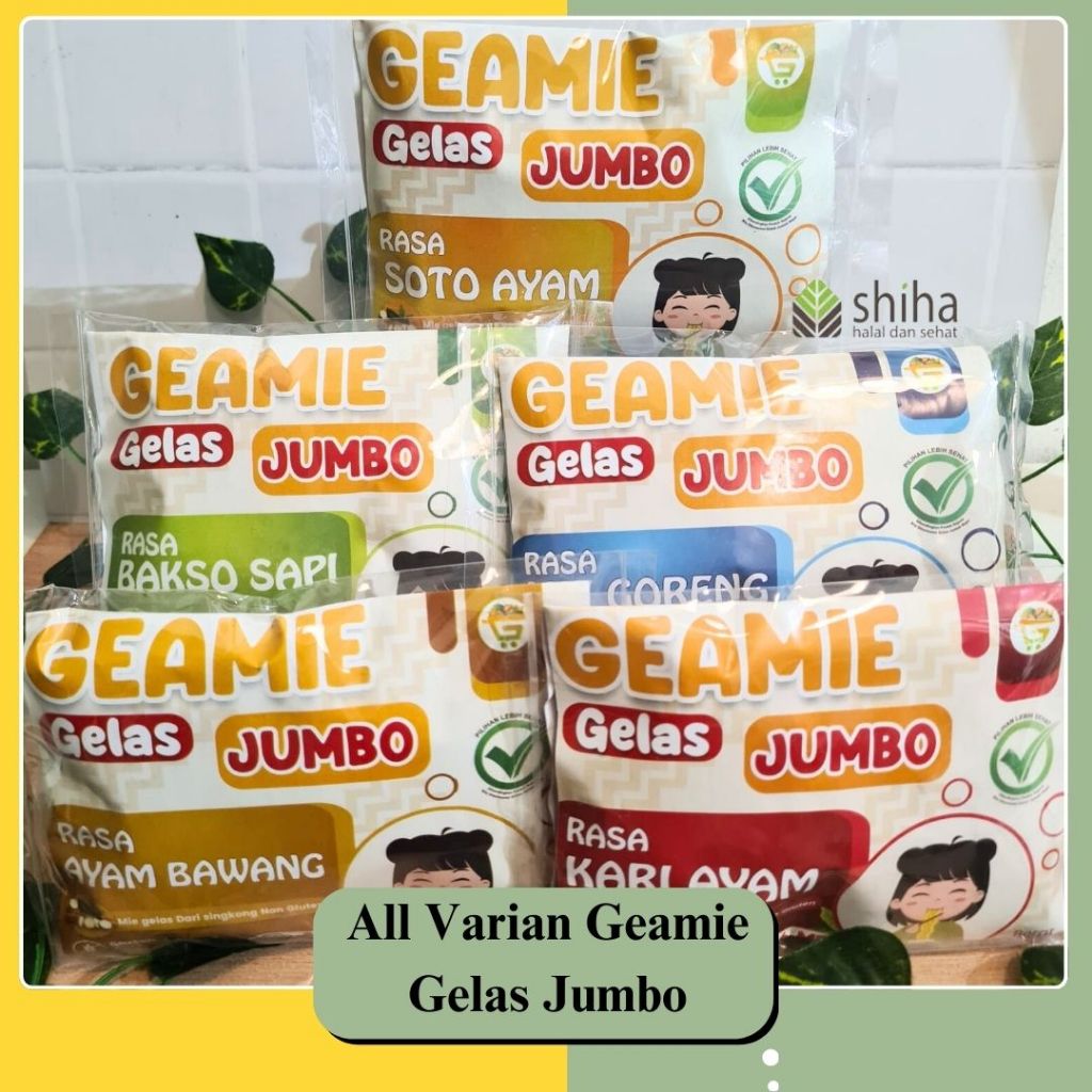 

Shiha GEAMIE Mie Gelas Jumbo Gluten Free & Non MSG 80gram