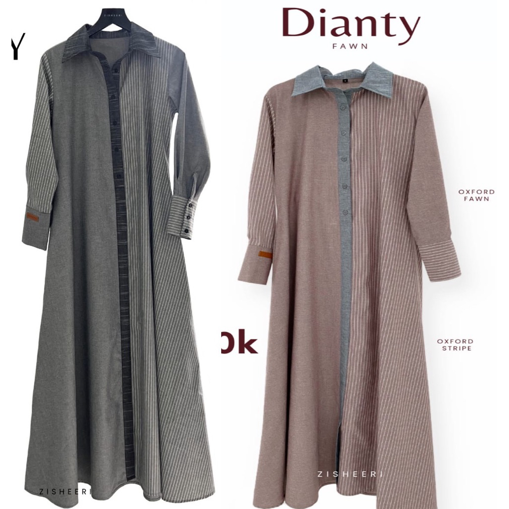 ZISHEERI GAMIS DIANTY (LIGHT GREY, FAWN) Dianti Dianthi