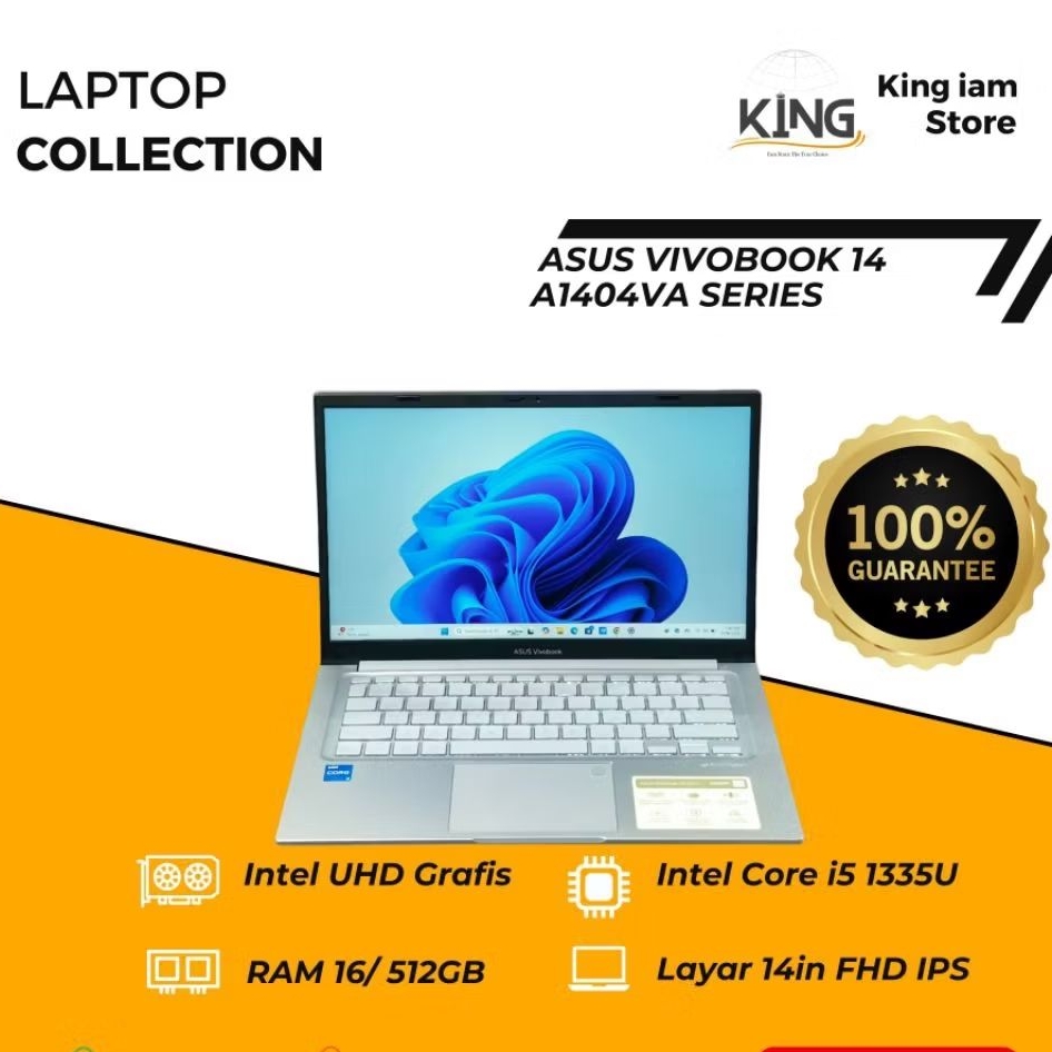 ASUS Vivobook 14 A1404VA | i5 Gen 13 | RAM 8GB SSD 512GB | Laptop Kerja & Kuliah | King iam store