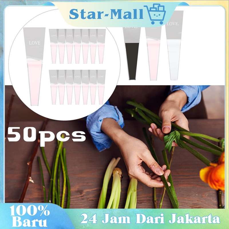 

50Pcs Kantong Bunga Single Rose Sleeve Single Rose Box Wrapping Mawar