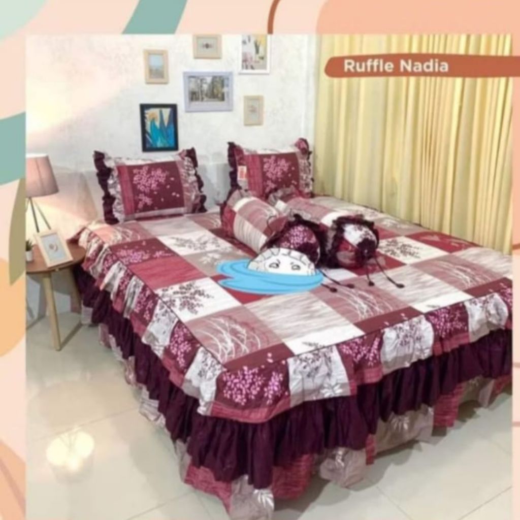 Sprei Rumbai Susun 3 Katun Lokal Motif Nadia By Katun Esra