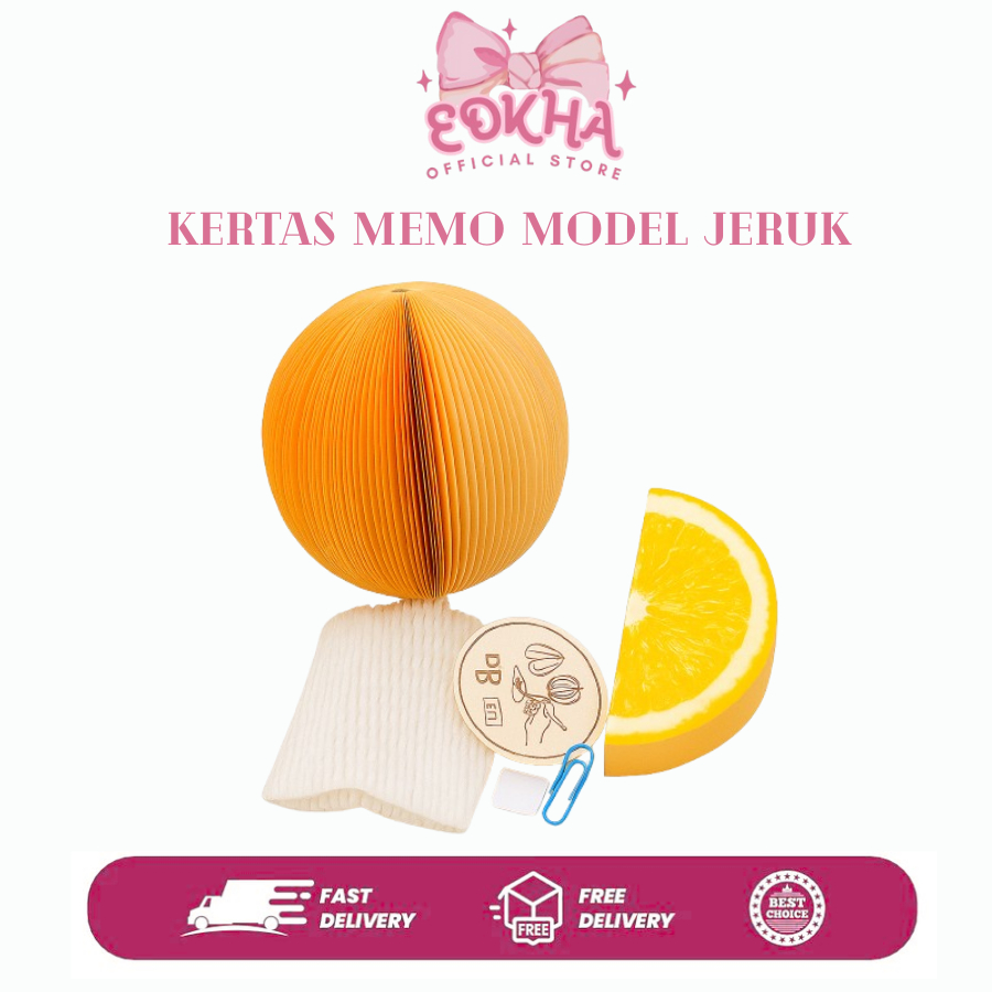 

EDKHA - Kertas Buku Memo Pesan Note Notes Lucu Unik Model Buah Jeruk