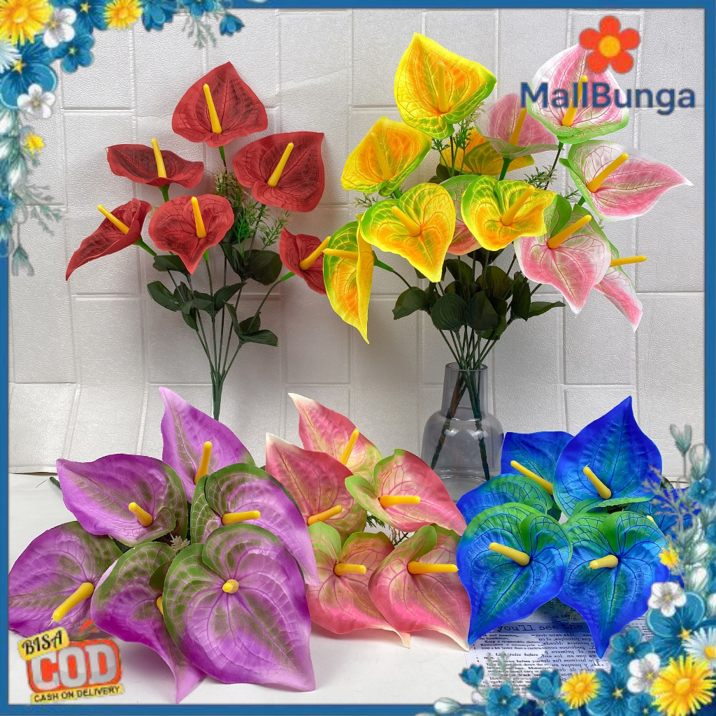 Anturium Artificial / Bunga Artificial / Bunga Plastik / Bunga Dekorasi / Dekorasi Pernikahan / Pern