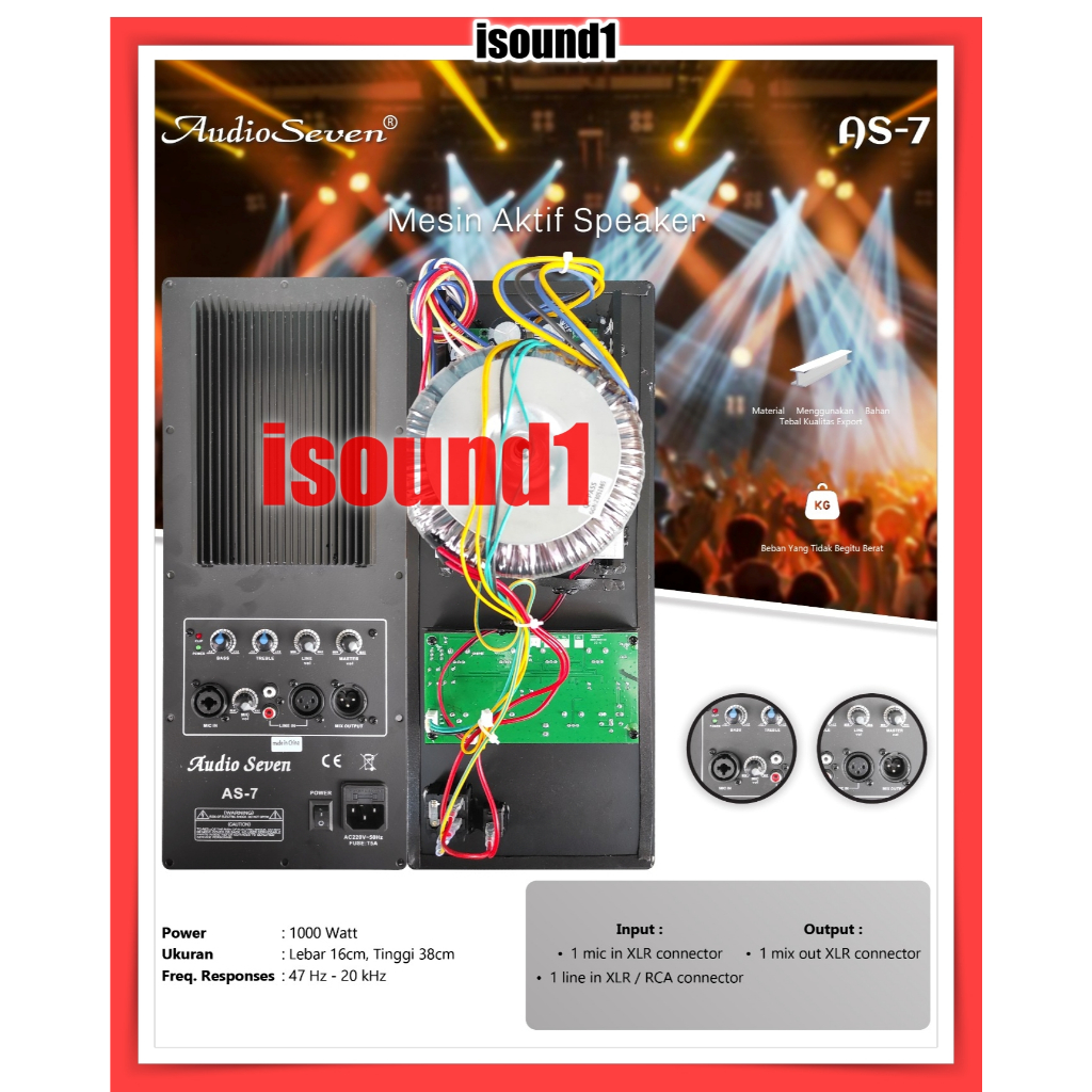 POWER KIT SPEAKER AKTIF AUDIO SEVEN AS 7 / AS7 HUPER ORIGINAL