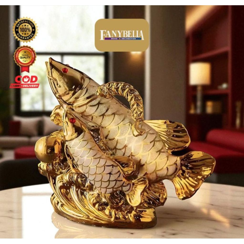 PAJANGAN IKAN ARWANA GOLD IMPORT