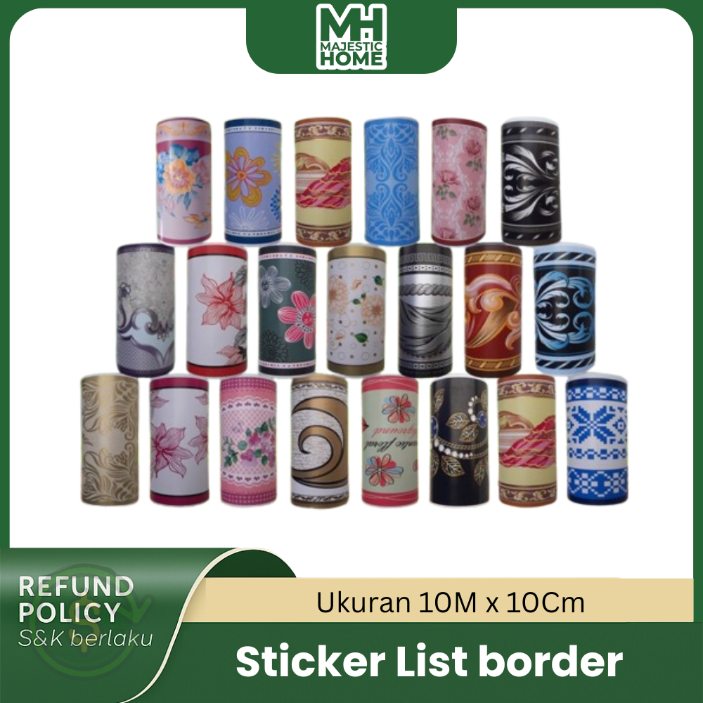 Wallpaper Stiker List Border Premium Tekstur Timbul 10 cm X 10m List Border Dinding Motif Batik HY