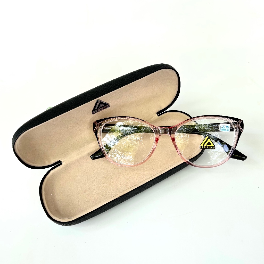 Laris Acc Kacamata Minus Wanita Perempuan Lensa Rabun Jauh Frame Plastik Cat Eye Eyewear Glasses Ter