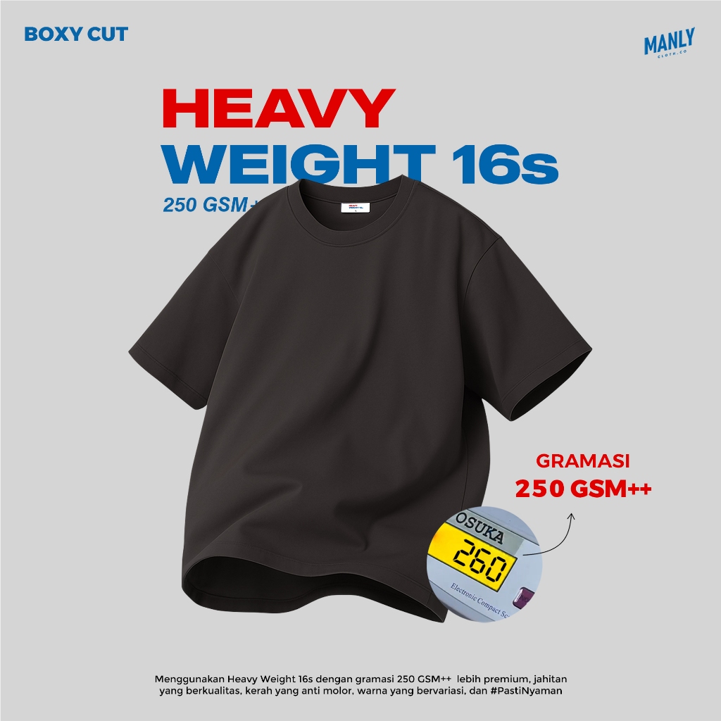 250 GSM ++ Premium Boxy Crop T-shirt Kaos Boxy Fit with Heavy Weight Cotton 16s Charcoal
