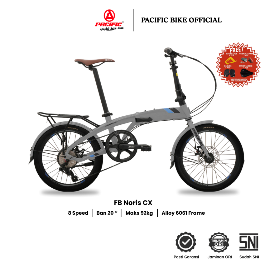 Pacific Sepeda Lipat Anak Dan Dewasa Noris CX Frame Alloy 6061 Ukuran Ban 20