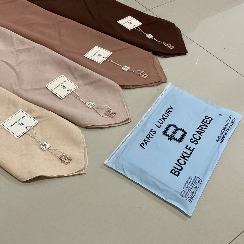 Kerudung Segi Empat Paris  Hijab Buckle Scarves Paris Luxury  Jilbab Voal Free Pouch