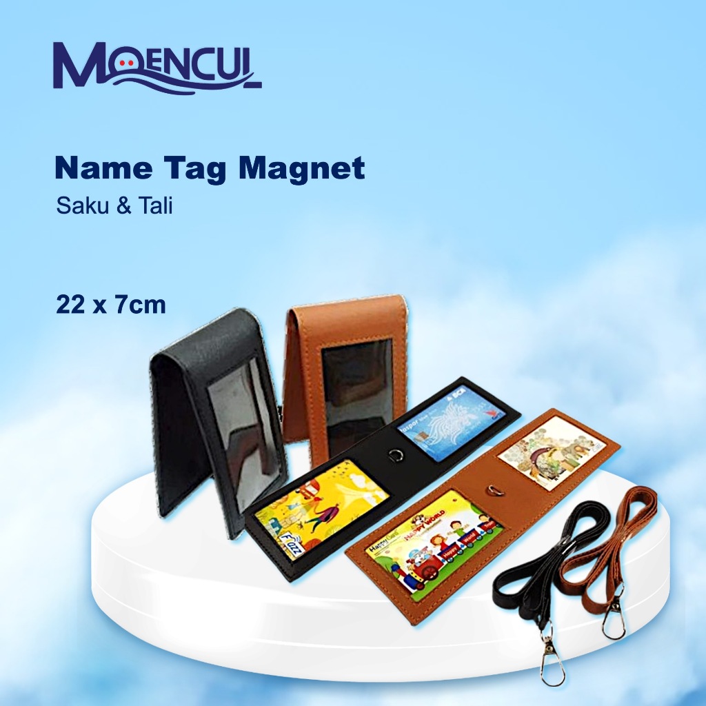 

Dompet ID Card Saku / Tali / Kulit Sintetis Double Sisi Bisa 2 Kartu Depan Belakang Bludru / Moencul