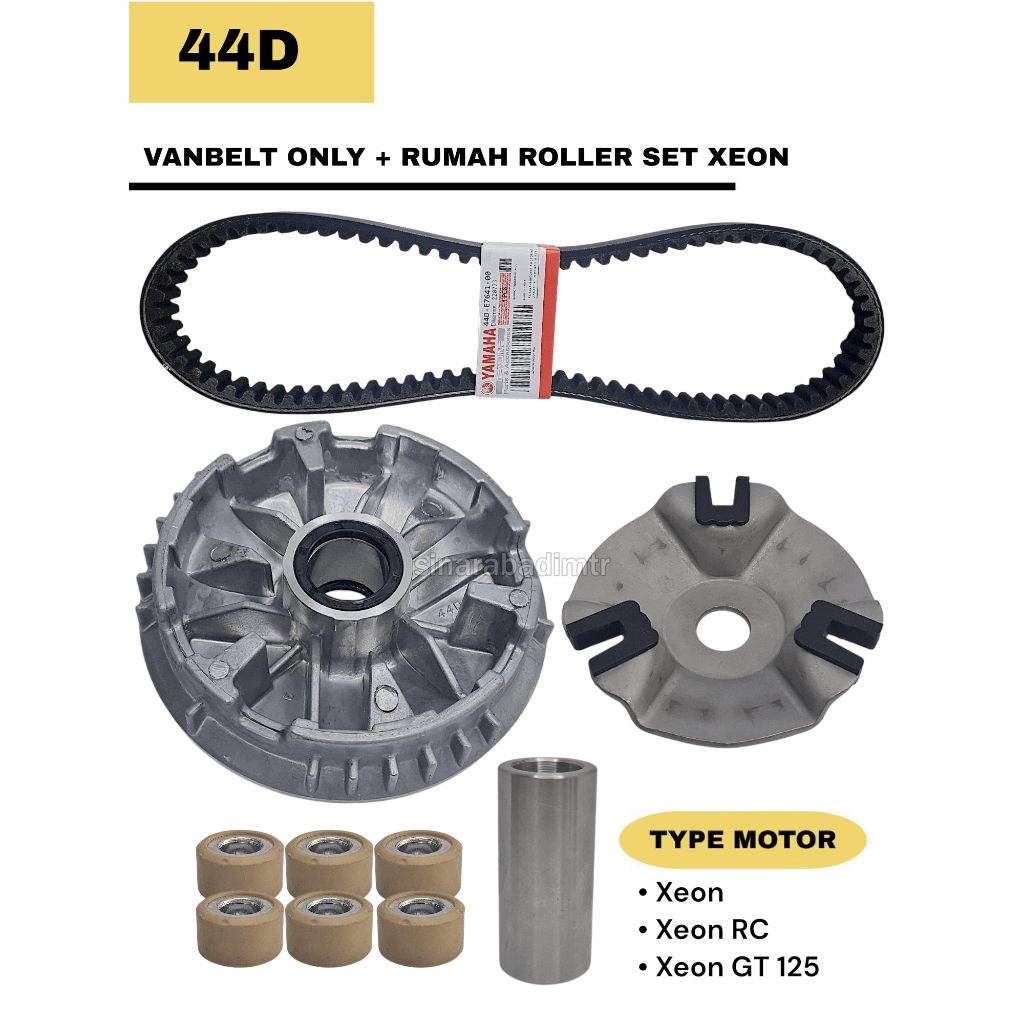 Paket CVT Xeon GT 125 Vanbelt + Rumah Roller Set Xeon GT 125 Xeon RC Xeon Karbu Aerox 125 44D