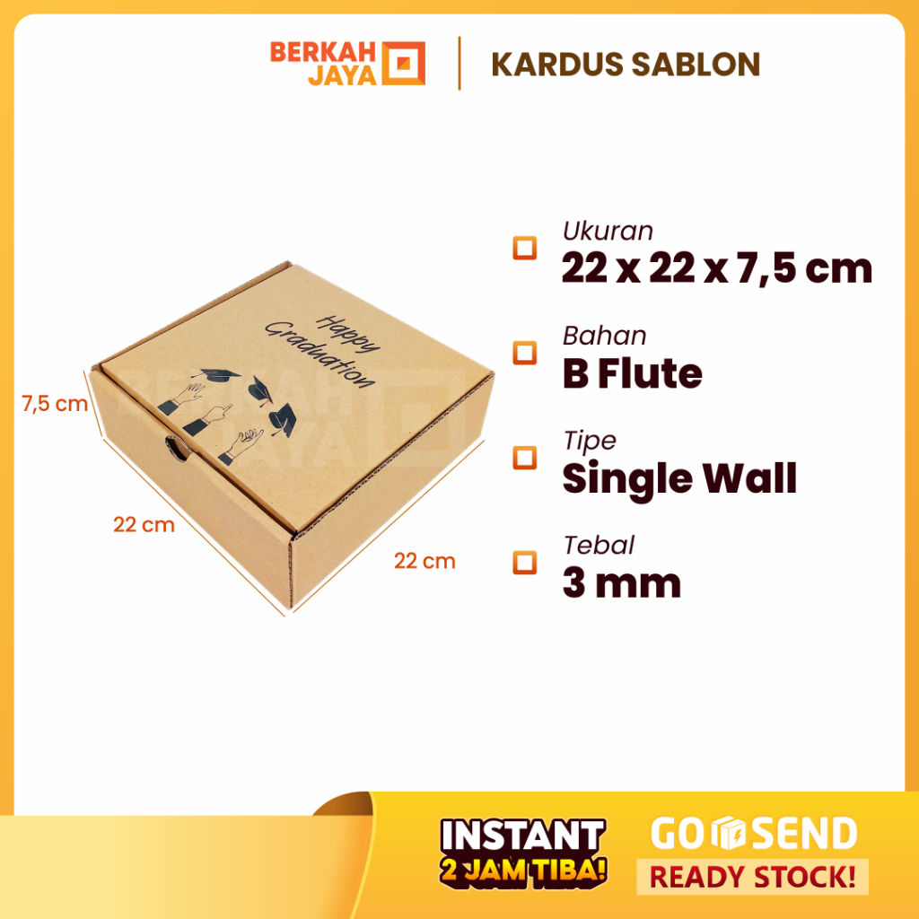 

Kotak Kado – Happy Graduation uk. 22x22x7.5 cm / Gift Box / Hampers Box / Kardus Sablon / Corrugated Box Packaging Die Cut / Kardus Hampers / Hoodie / Mukena / Ultah / Valentine / Anniversary / Happy Birthday (Kardus Happy Graduation 22 x 22 x 7.5 cm)