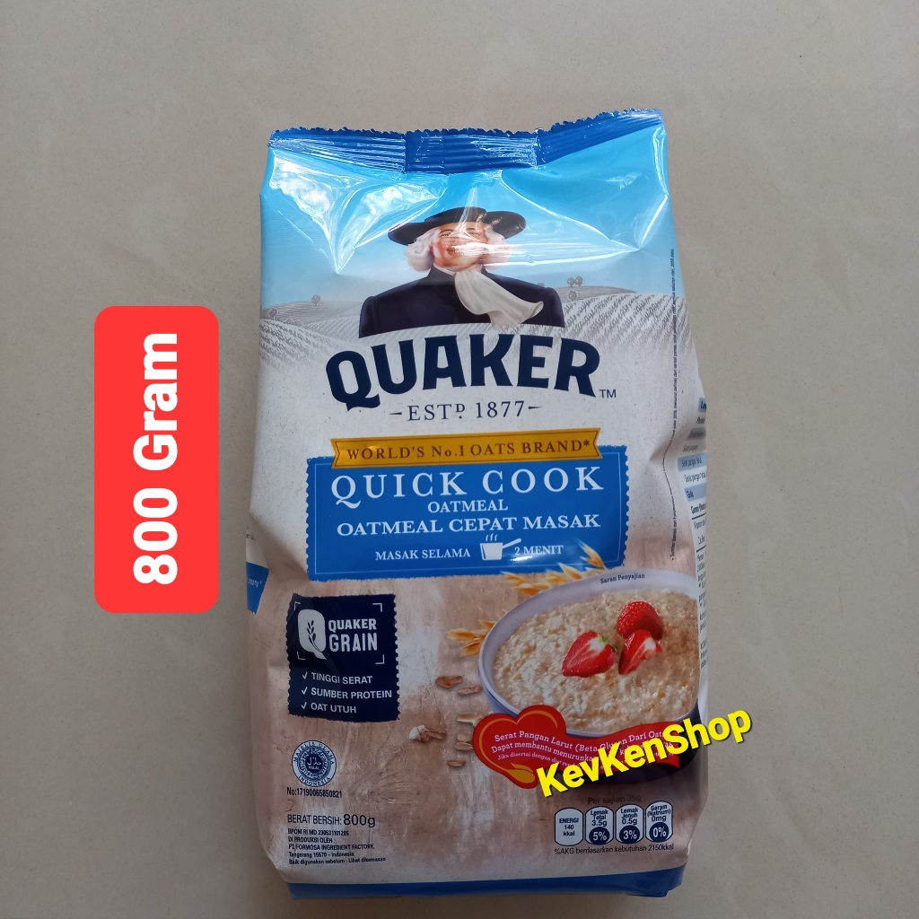 

Quaker Oat Quick Cook Oatmeal Sereal 800gram Biru 800 gram BPOM