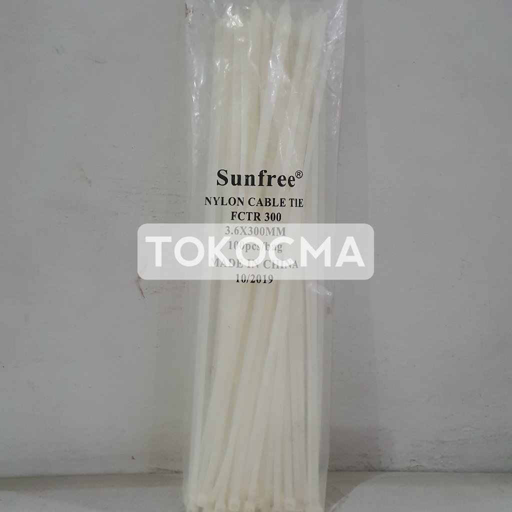 

Cable Tie / Kabel Ties isi 100bh 3,6x300mm Putih&Hitam Sunfree/Powell