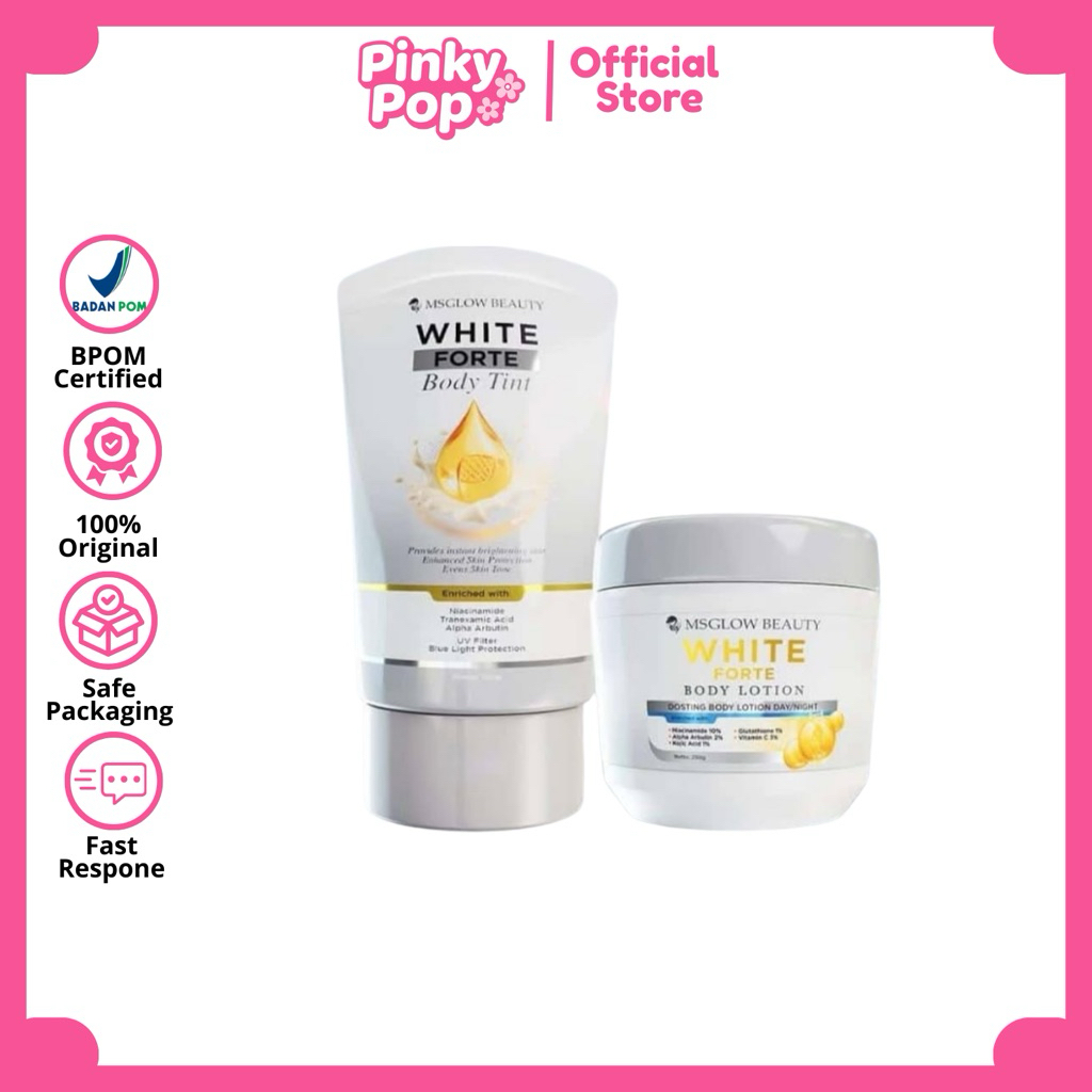 Ms Glow White Forte Body Series Hb Dosting Ms Glow Lotion Tubuh Pemutih Badan