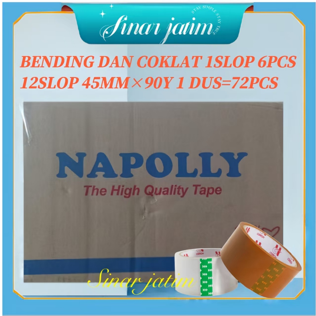 

LAKBAN BENING 90YARD ( 1DUS / 1,KARTON) LAKBAN BENING 72 ROLL COKLAT BENING