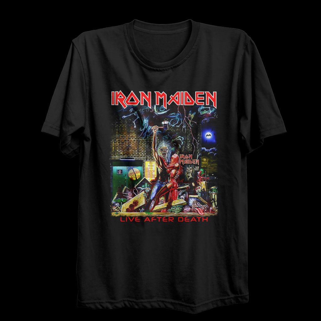 Kaos Pria Keran 100% Original IRON MAIDEN-LIVE AFTER DEATH