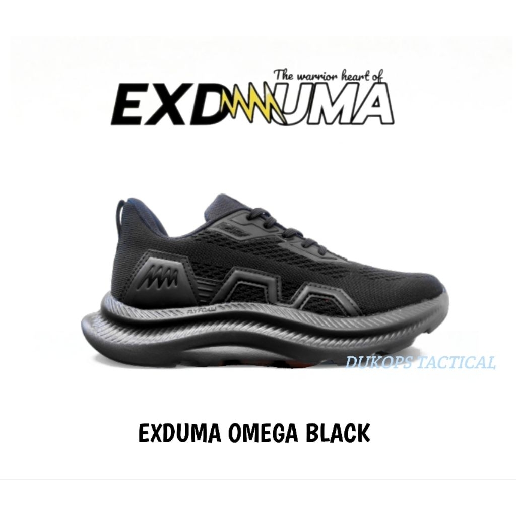 SEPATU EXDUMA OMEGA FULL BLACK 2025/SEPATU HITAM KEKINIAN