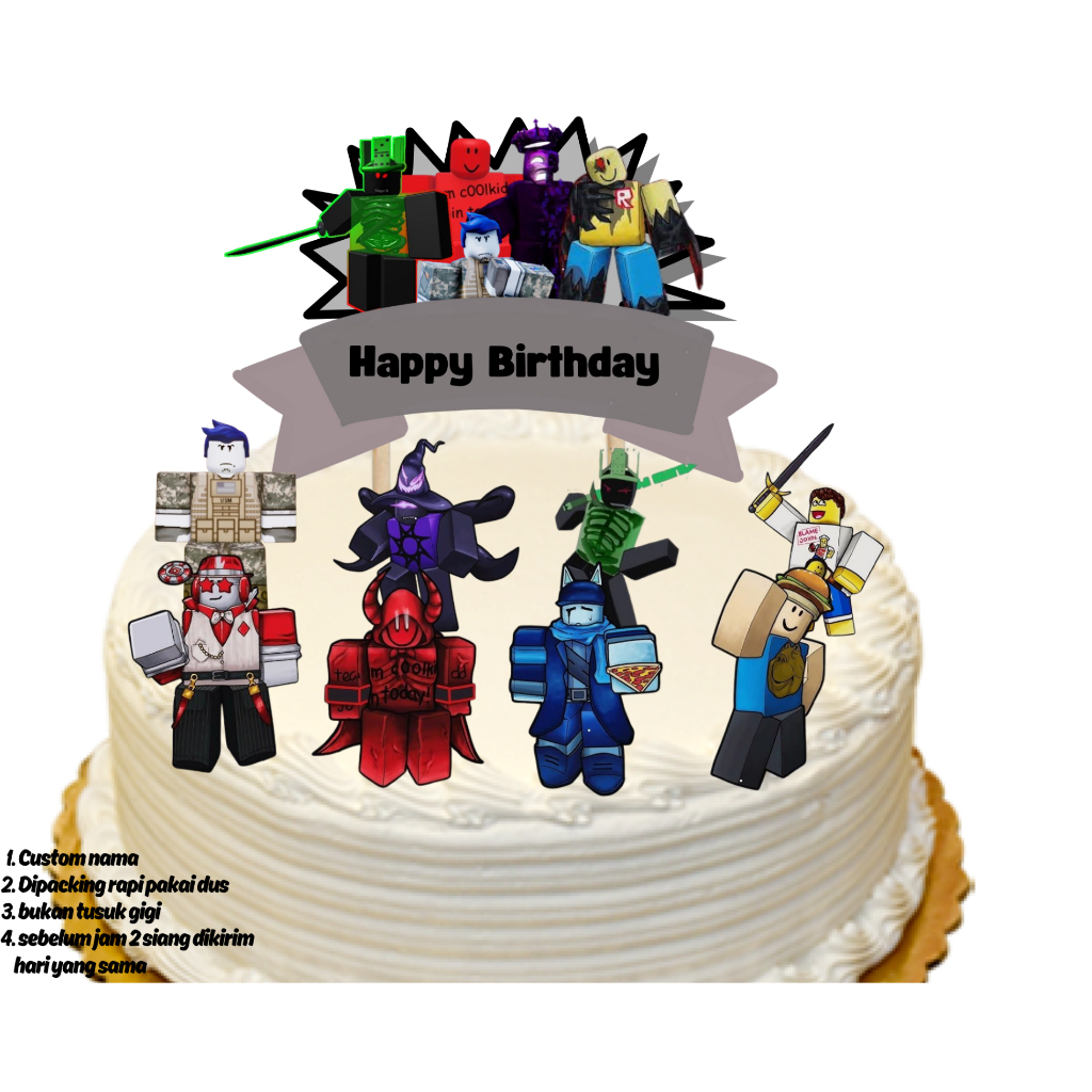 

Topper kue Ulang tahun Forsaken roblox hiasan kue happy birthday