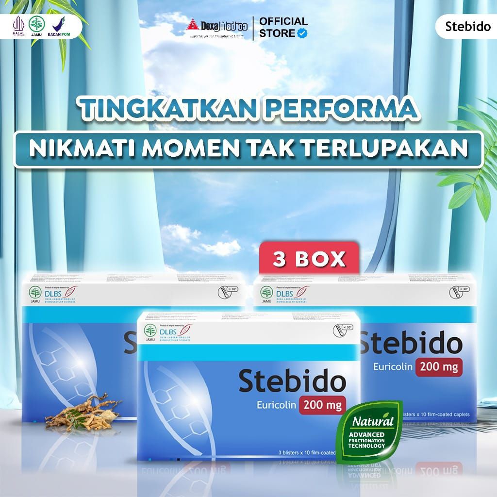

STEBIDO SUPLEMEN PRIA SUBUR 3 BOX 90 TABLET BPOM & HALAL