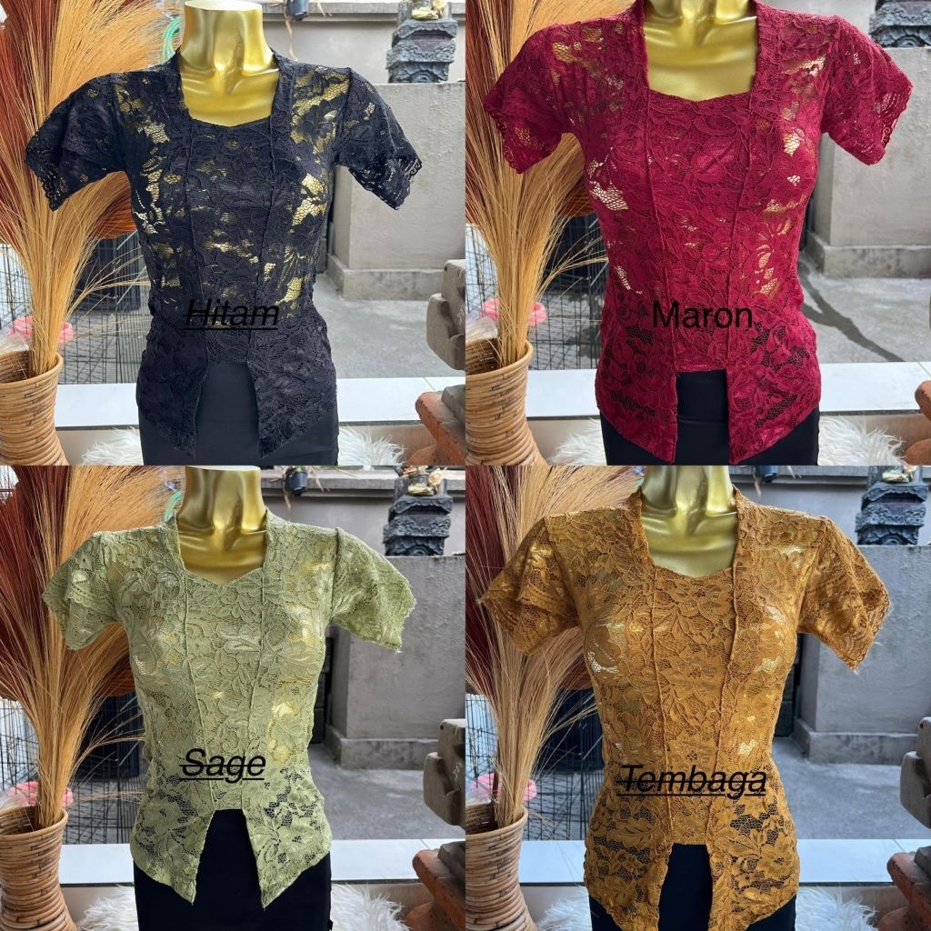 kebaya brokat sofia strait/kebaya brokat strait lengan pendek lilit/kebaya brokat bali