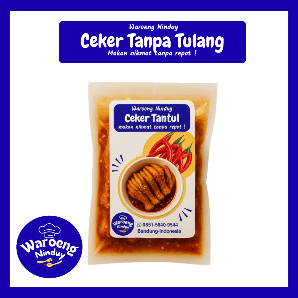 

Ceker Tanpa Tulang Chili Oil Waroeng Ninduy Rasa Pedas Pas 100% Halal
