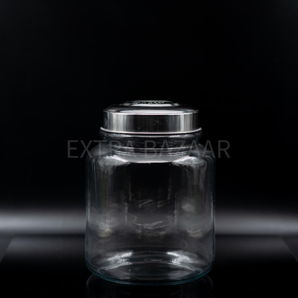 Toples Kaca / Jar Kaca / Toples Kafe / Canister Kaca + Seal Kecil