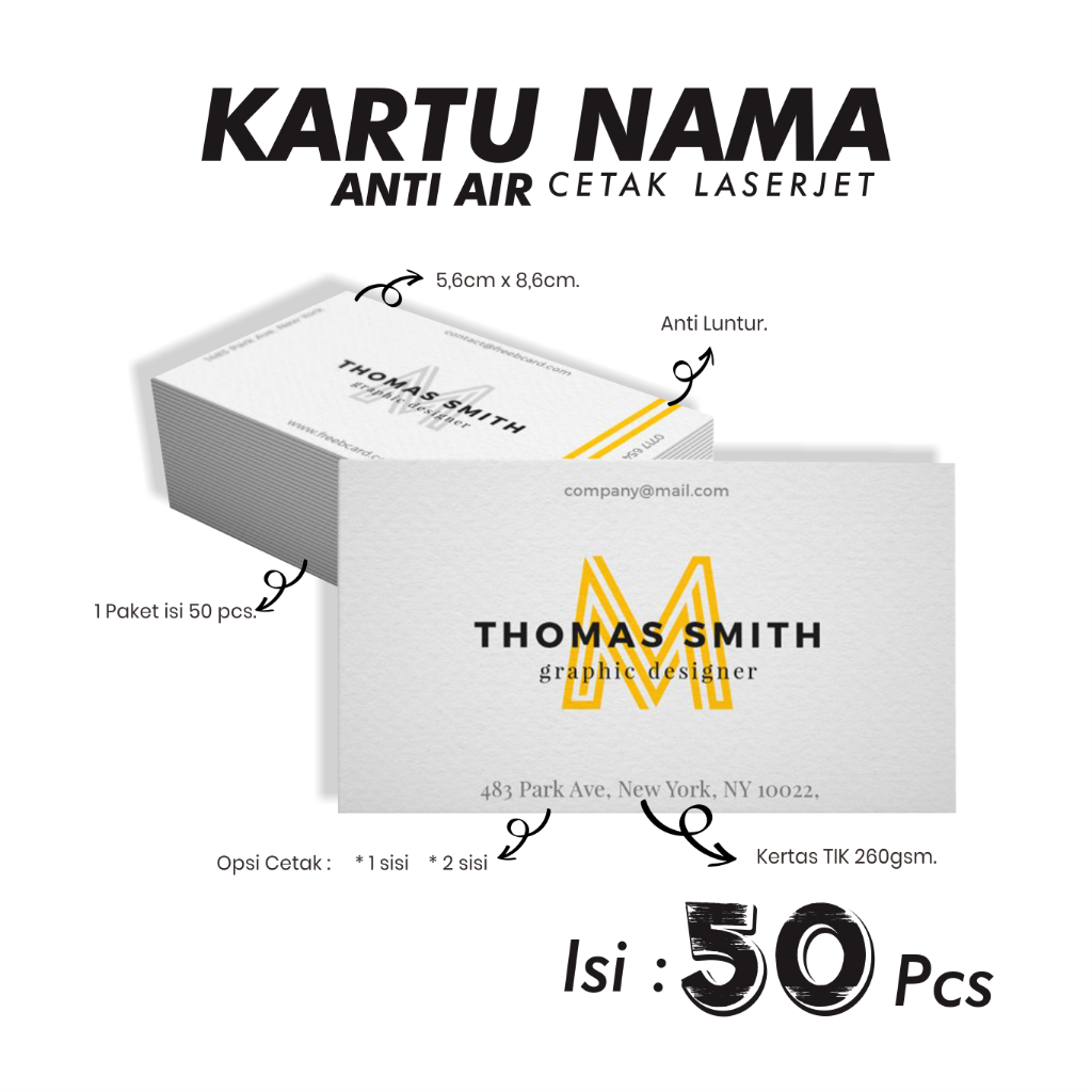 

PROMO Cetak Kartu Nama/ Kartu Nama Murah/ Kartu Nama 50 pcs
